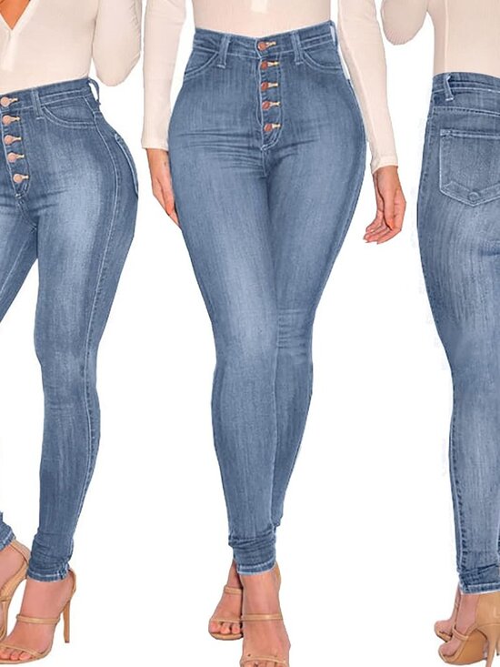 🆕Women's Nostalgic Blue High Waist Stretch Butt Lifting Skinny Colombian Jeans - Picture 4 of 4